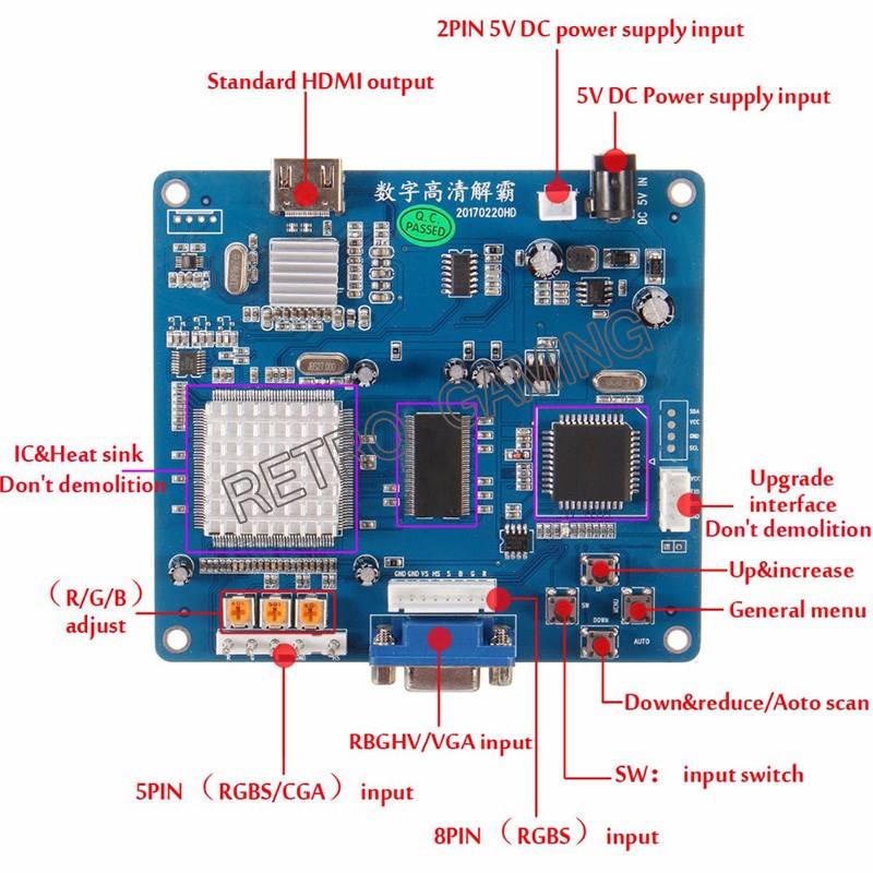 CGA TO HDMI 변환기 RGBS / CGA / E - Coin Pusher Machine 리뷰 및 가격